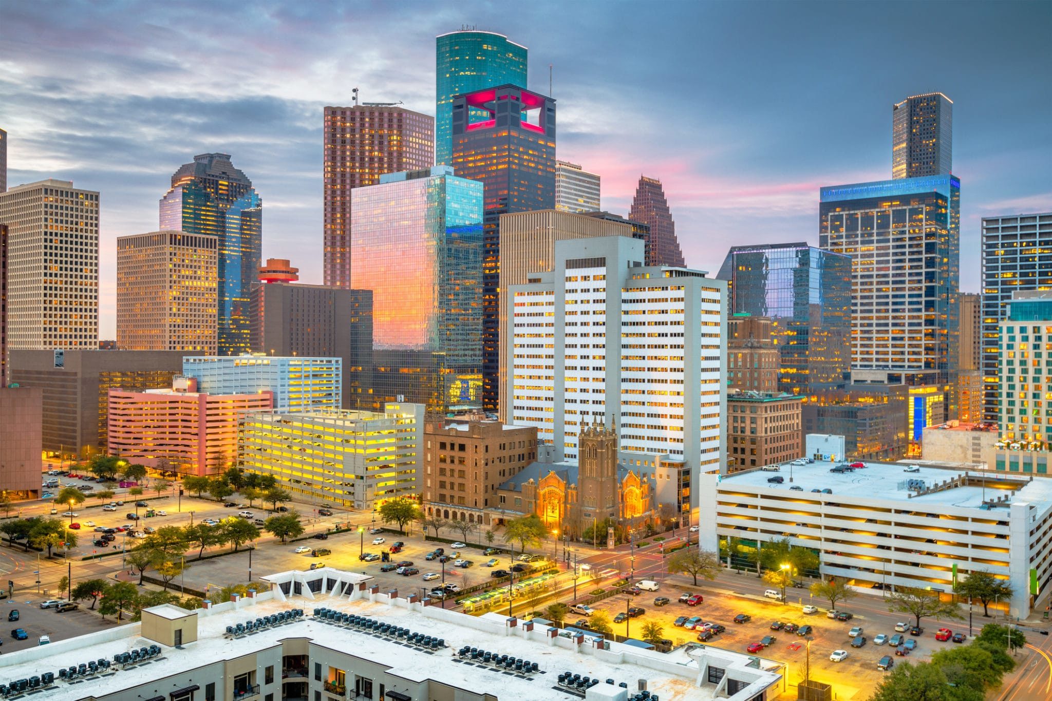 Houston, Texas, USA Downtown Skyline at Dusk - Interfolio